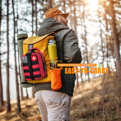 Survival First Aid Kit, Molle Medical Pouch 288PCS Outdoor Emergency Survival Gear and Equipment for Hiking Camping Huntin...