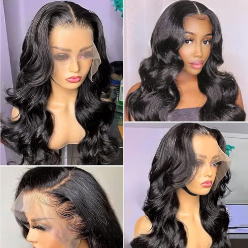 250 density human hair wig 13x4 HD Lace Front Wigs Pre Plucked glueless wig human hair Body Wave Wigs Human Hair For Black Women Frontal Wigs Human Hair wigs Bleached Knots 18 Inch