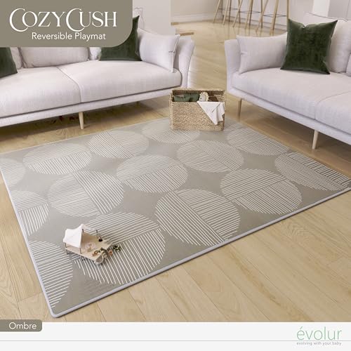 Evolur CozyCush Reversible Non-Toxic Baby Kids Playmat || Foldable Large Thick Foam Crawling Playmats for Toddlers|Waterpr...