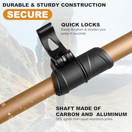 Trekking Poles,Lightweight,Foldable Hiking Poles for Backpacking Gear,Walking Sticks for Hiking,Carbon Fiber Trekking Pole...