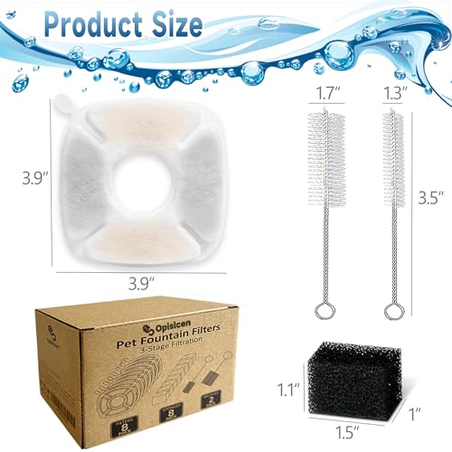 34 Pcs Cat Fountain Filters Replacement Compatible with VEKEN 95oz/2.8L Cat Water Fountain Filters Automatic Dog Water Fou...