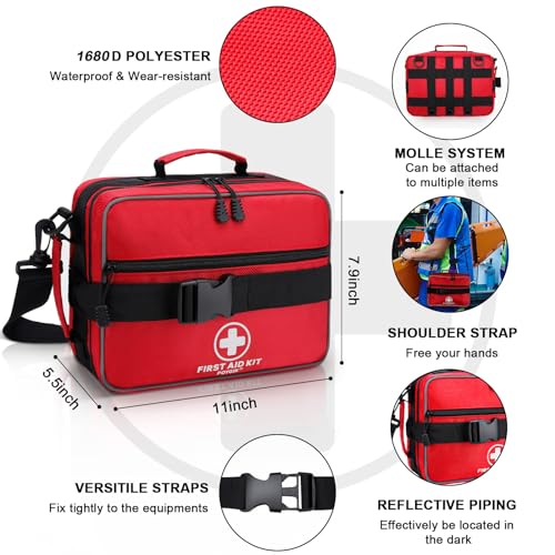 Poygik Premium 420 Piece Large First Aid Kit for Home, Car, Travel, Camping, Truck, Hiking, Sports, Office, Vehicle & Outd...