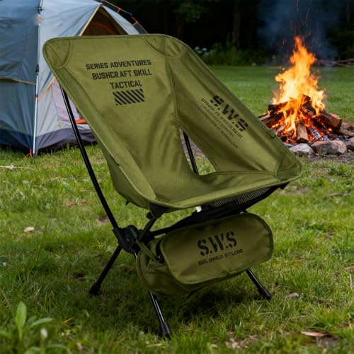 SURSONXW Lightweight Folding Camping Chair, 2.4 LBS Portable Foldable Compact with Aluminum Alloy & Seat Pocket for Outdoo...