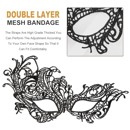 Aqearl Masquerade Mask for Women Lace Eye Mask Venetian Halloween Mask for Costume Party Prom Ball