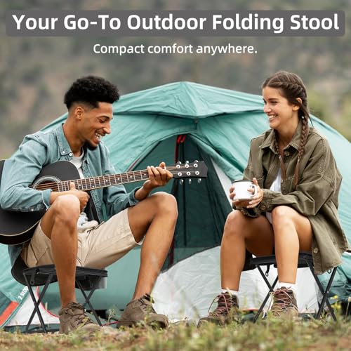 Pocket Chair, Folding Camp Stool for Adults, Portable Lightweight Small Foldable Camping Chair, Mini Seat Travel Fishing S...