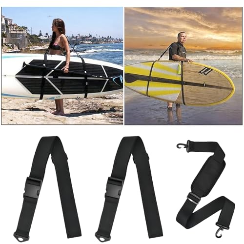 Surfboard Shoulder Strap, Adjustable Paddle Board Carry Strap with Padded Shoulder, Heavy-Duty Hands-Free Carrying Strap f...