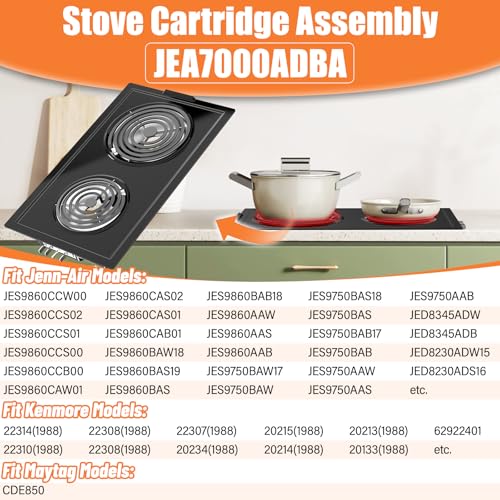 Upgraded JEA7000ADBA Coil Element Cartridge Compatible with Jenn Air Cooktop Replacement Parts, Jenn-Air JEA7000ADB Range ...