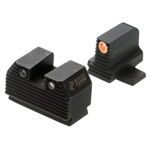 Night Fision Optics Ready Stealth Night Sight Set for Sig P320 Compatible with RMR/507c/508t/Romeo Pro, Orange Front Ring, Black Rear Rings