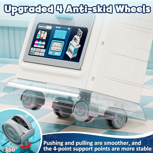 Lehoo Castle Doctor Kit for Toddlers 3-5, Kids Doctors Play Set, Mobile Cart with Lights and Sound, Pretend Play Stethosco...