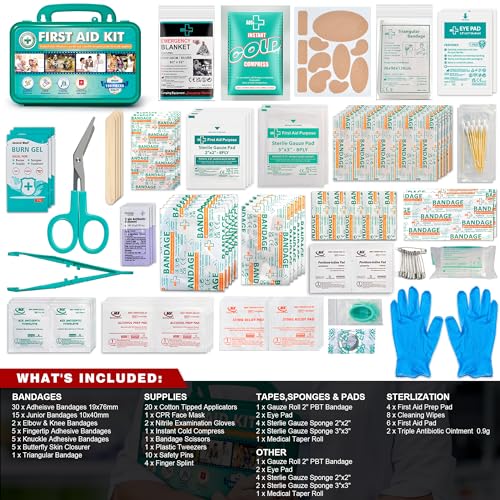 General Medi 150 Pieces Hardcase First Aid Kit - First Aid Box Contains Premium Medical Supplies for Travel, Home, Office,...