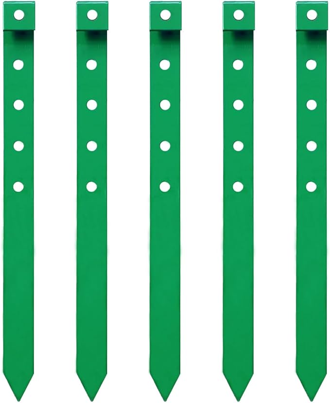60Pcs Metal Garden Landscape Edging Stakes, Green,10in anchoring Stakes Landscape Anchoring Spikes for Terrace Board,Garden Liner, Landscape Edging Coil,Bender Board,Grass Barrier