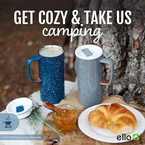 Ello Campy 18oz Stainless Steel Travel Mug with Handle and Leak Proof Lid | Vacuum Insulated Coffee Cup for Hot or Cold Drinks | Reusable, BPA Free | Gift for Coffee Lovers, Frost