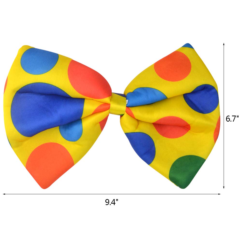 jiebor Clown Costume Set Clown Rainbow Wig Nose Bow Tie White Gloves Accessories for Parties Carnivals Pretend Play Women Men Adults
