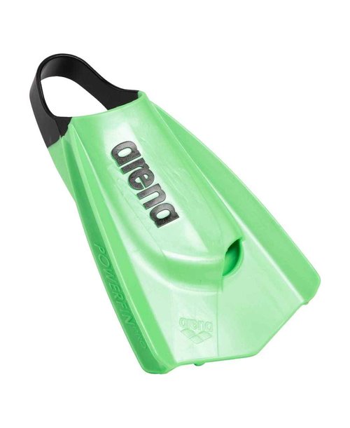 Arena Unisex Adult Powerfin Pro II Swim Training Fins Men and Women Silicone Short Blade Flippers Left/Right Customized, Lime, Size 6-7