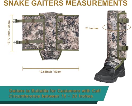 TREKMASTER Snake Gaiters Snake Chaps: Waterproof Snake Guards Snake Bite Protection for Lower Legs, Snake Proof Gaiters
