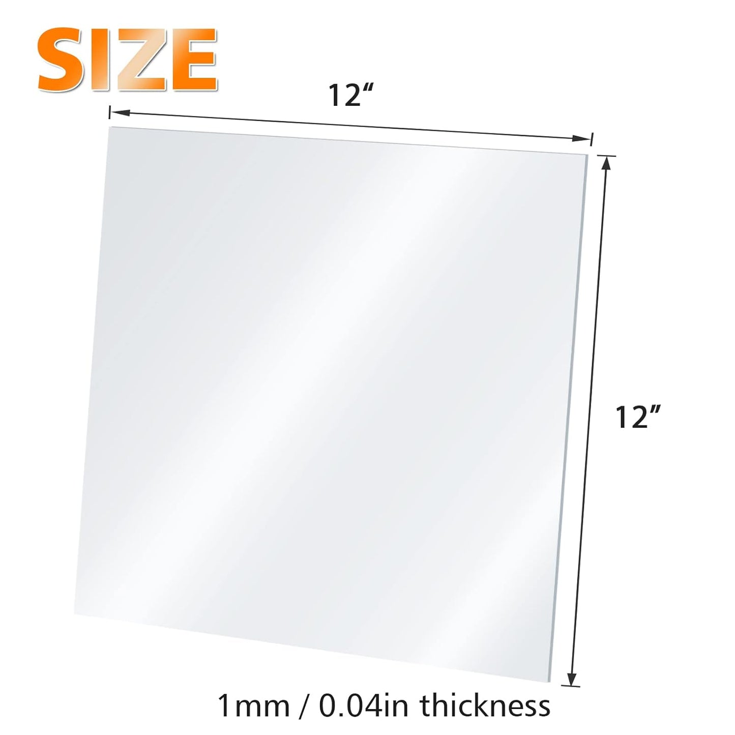 Egofine Plexiglass Sheets Acrylic Sheets 6 Pack of 12x12’’ 0.04 Thick Clear Plastic Cast Transparent Plexi Glass for Crafting Projects, Replacement Picture Frame Glass, DIY Display, Easy to Cut