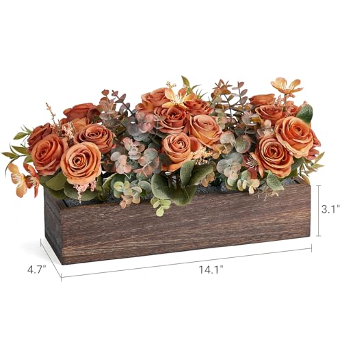 Dahey Centerpiece Table Decorations for Dining Room Farmhouse Living Room Fall Table Centerpieces Decor Wood Tray with 3 A...