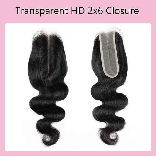 VILSAI Body Wave Human Hair Bundles with Closure (18 20 22+16) 2x6 HD Lace Closure with Bundles 10A Grade Unprocessed Brazilian Virgin Human Hair Natural Black Color