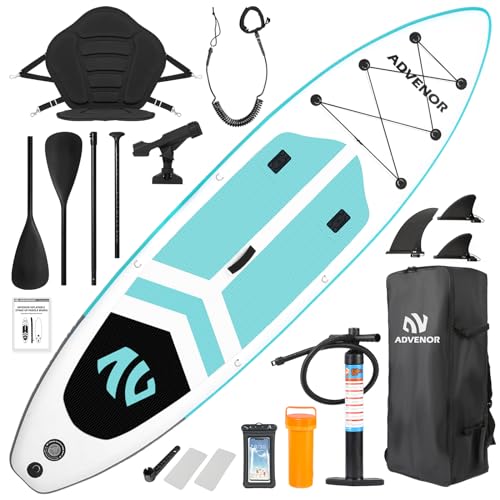 ADVENOR Paddle Board 11'x33 x6 Extra Wide Inflatable Stand Up Paddle Board with Hand Pump,Leash, Adjustable Paddle For Bas...