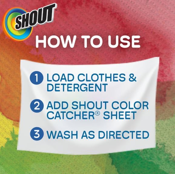 Shout Color Catcher Sheets for Laundry, Allow Mixed Washes, Prevents Color Runs and Maintains Original Clothing, 72 Count - Pack of 4 (288 Total Sheets)