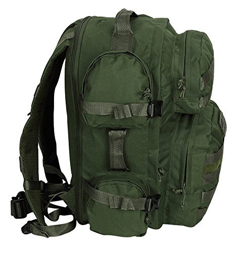 Men's Large OD Green Expandable Tactical Molle Hydration-Ready Backpack Daypack Bag