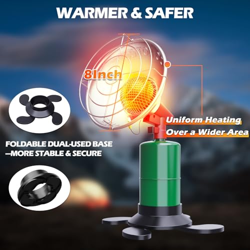 Propane Heater - 8000 BTU Portable Tent Heater, Camping Gas and Stove, Patio Heaters with with Shut-off Valve and Tip-over...