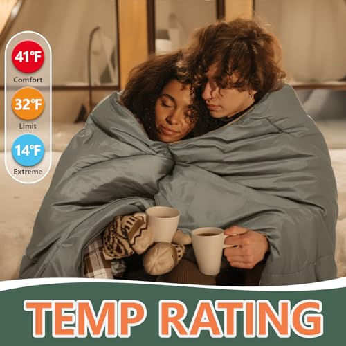 BISINNA Flannel XXL Sleeping bag (90.55"x39.37") Wearable Sleeping Bag for Alults 3 Season with Pillow Compressdin Sack fo...