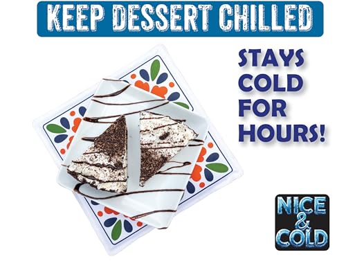 Cold Mats for Keeping Food Cold - 3 Pack! - 9x9 Inch Decorative Cool Mats from Johnny World - Chilled Serve Trays for Chee...
