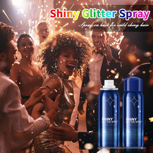 Body Glitter Spray for Hair, Clothes, Fabric, Long Lasting Body Shimmer Spray, Shiny Sparkle Highlighter Mist for Rave, Mu...
