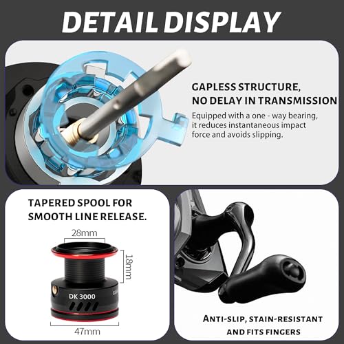Spinning Fishing Reel, Saltwater Freshwater Spinning Fishing Reel