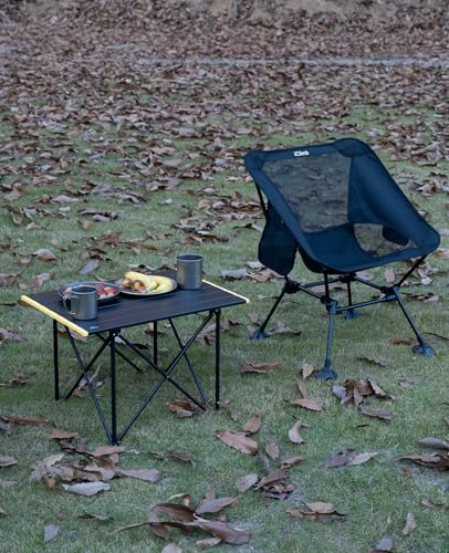 iClimb 1 Ultralight Folding Table and 1 Two-Heights Light Compact Anti-Sinking Chair Bundle, Ultralight Compact for Adults...
