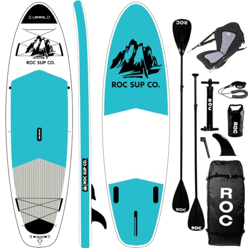 Roc Inflatable Stand Up Paddle Boards with Premium SUP Paddle Board Accessories, Wide Stable Design, Non-Slip Comfort Deck...