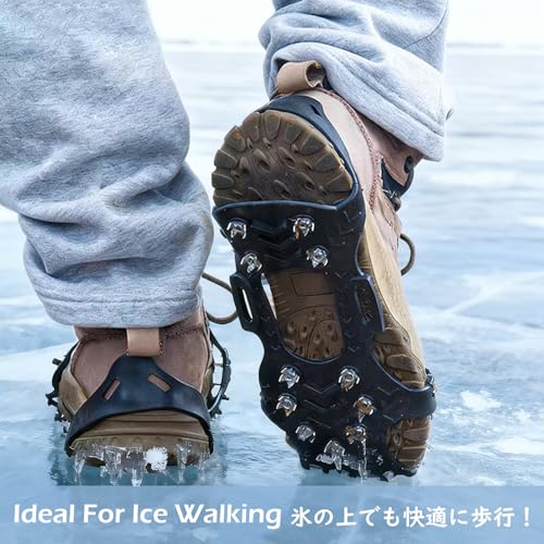 TRIWONDER Ice Cleats for Shoes and Boots Anti Slip Ice Grips Snow Crampons Traction Cleats Hiking Fishing Walking Gear