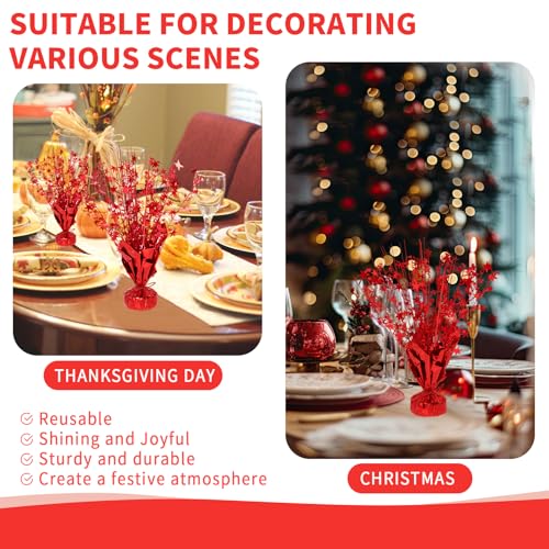 Red Foil Star Centerpiece, 6 Pack Metallic Foil Spray Centerpieces Table Decoration Burst Tabletop Signs and Centerpiece f...