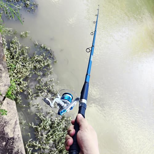 Telescopic Fishing Rod Reel Kit 2PCS 6.89FT Collapsible Pole Spinning Reel Combo with Fishing Lures Fishing Gripper Fishin...