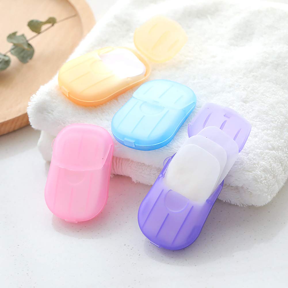 ccHuDE 6 Packs Portable Disposable Paper Soap Sheets Hand Washing Bath Scented Paper Soap for Camping Hiking Travel