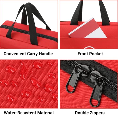 Heltrek First Aid Kit with Labeled Pockets, 450 Piece Well-Organized Large Trauma Medical Kit for Home, Travel, Sports, Bu...