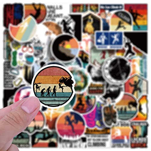60 PCS Climbing Stickers,Outdoor Extreme Sports Rock Climbing Stickers for Water Bottles, Laptops, Suitcases,Skateboards,C...