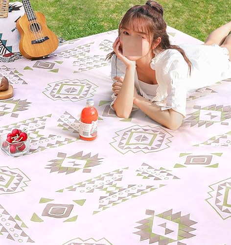 YIKANGHENG Disposable Waterproof Camping Blanket, 78 Inch x 78 Inch Plastic Picnic Mat for Beach and Park Camping (L)