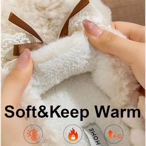 EIVCIVB Cute Butterfly Fuzzy Women's Slippers Winter Fluffy Open Toe House Slippers Slip On Plush Bedroom Shoes Indoor Out...