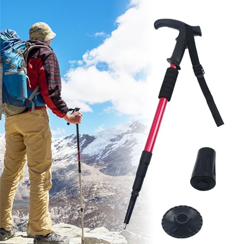Retractable Trekking Pole Aluminum Alloy Walking Poles Portable Hiking Pole Suitable for Outdoor Activities Such as Mounta...