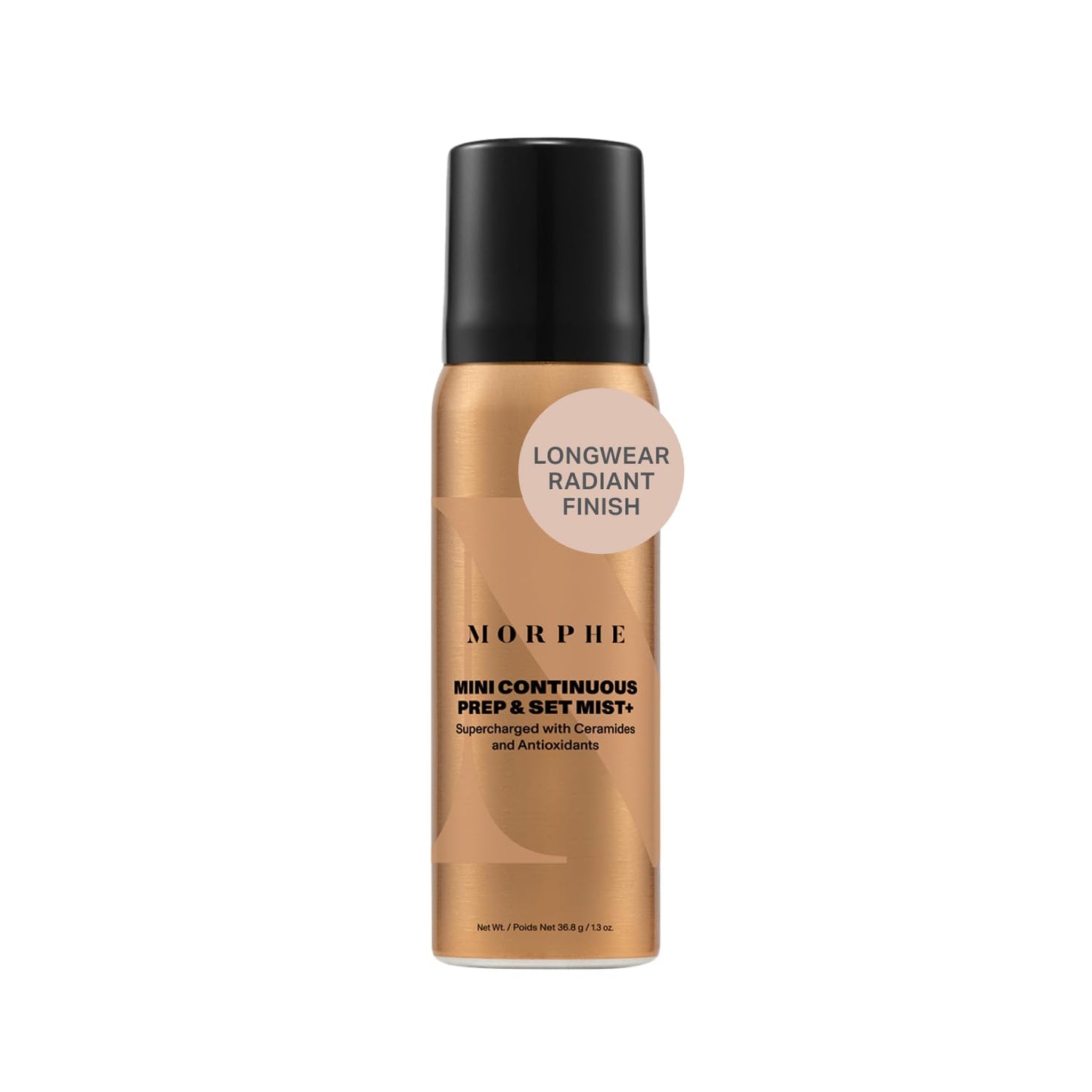 Morphe Mini Continuous Prep & Set Setting Spray - Travel Size Setting Spray for Makeup - Micro-Fine Face Mist Enriched with Cera
