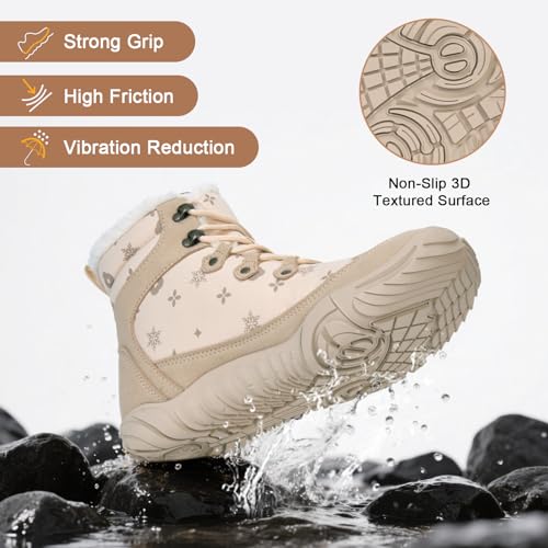 Hi-Y2Kgirls Winter Footwear Barefoot Shoes Women Men Zero Drop Barefoot Hiking Boots Slip On Warm Waterproof Snow Boot Min...