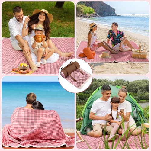 VitalCozy Waterproof Picnic Blankets 59 x 78in Outdoor Blanket Foldable 2 in 1 Double Layer Sandproof Beach Mat with Carry...