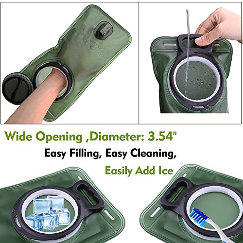 Hydration Bladder, 1.5-2-3L Water Bladder for Hiking Backpack, BPA-Free Leak Proof Water Reservoir Storage Bag, Water Pouc...