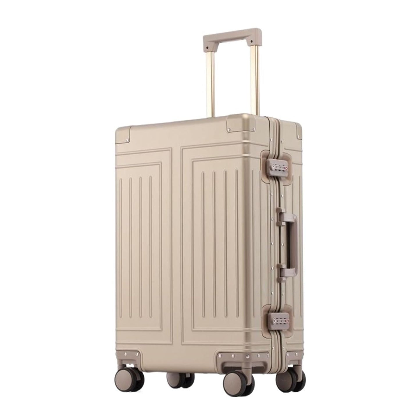 MUdson Trunk Senior Aluminum-Magnesium Alloy Material Travel Luggage 20/24/26/28 Size Travel Suitcase Durable (Color : Black, Size : 24")