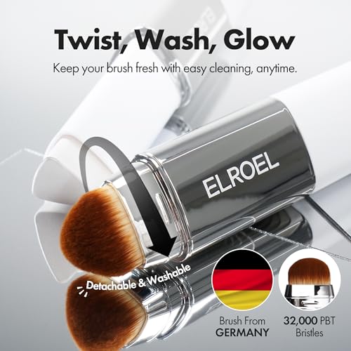 ELROEL Blanc Cover Cream Stick V White - Korean Color-Changing Foundation Stick with Volufiline - Medium to Full Coverage ...
