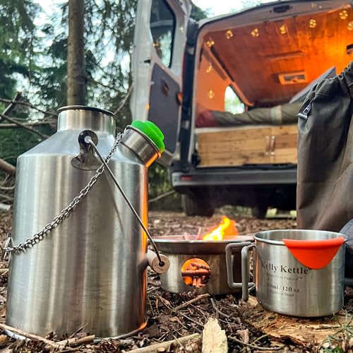 Kelly Kettle® Ultimate 'Scout' Kit VALUE DEAL | 41oz Steel Camp Kettle, Cook Set, Hobo Stove, Cups, Plates, Base Support |...