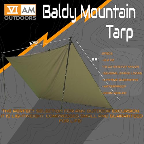 VIAM Outdoors | Baldy Ultralight 1.9 oz Tarp | Tan