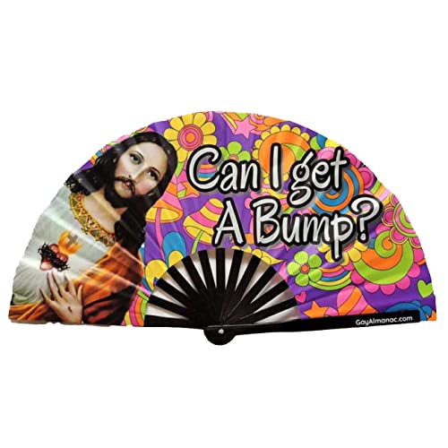 PandaTak Pride Festival Handheld Fan – Large 13" Bamboo Hand Fan Foldable with UV Reactive Ink – Funny Rave Accessory for ...